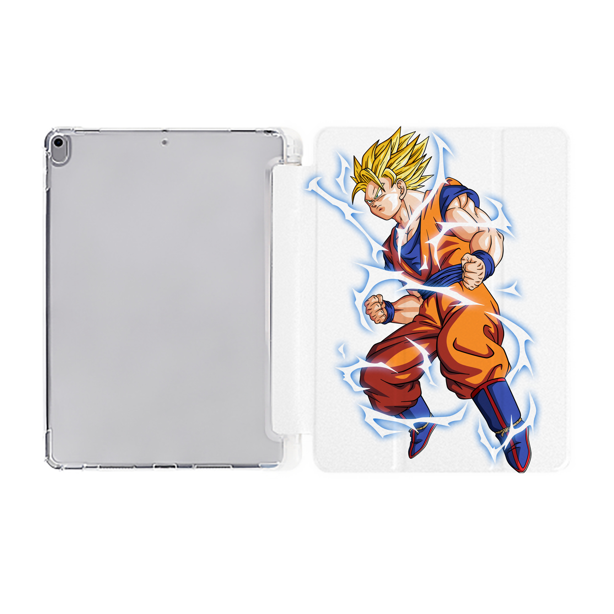 （画像用） ドラゴンボール 孫悟空（そん ごくう）Son Goku カカロット DRAGON BALL Kakarotto IPad ケース ペン収納付き 三つ折りスタンド PUレザー×シリコン 対応機種9.5/10.5/10.9インチ